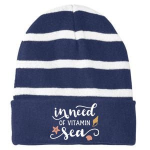 In Need Of Vitamin Sea Striped Beanie with Solid Band