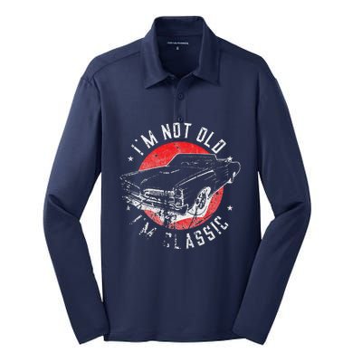 I'm Not Old I'm Classic Funny Retro Cool Car Graphic Silk Touch Performance Long Sleeve Polo