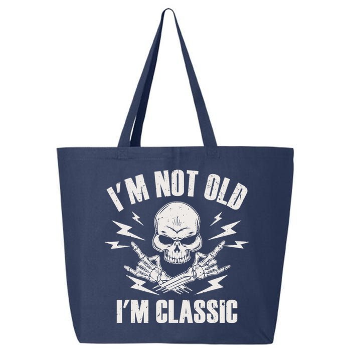 I'm Not Old I'm Classic Funny Rock On Skull for & Wo 25L Jumbo Tote