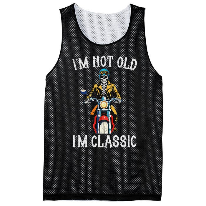 IM Not Old IM Classic Motorcycle Biker Skeleton Halloween Mesh Reversible Basketball Jersey Tank