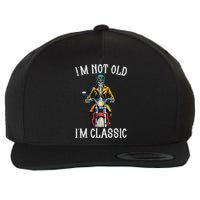 IM Not Old IM Classic Motorcycle Biker Skeleton Halloween Wool Snapback Cap