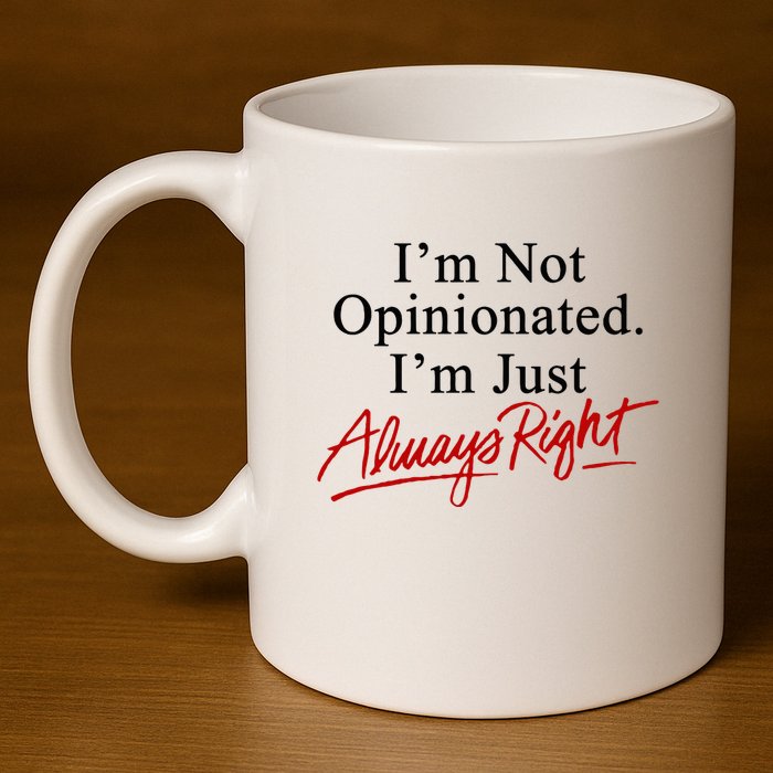 I’M Not Opinionated I’M Just Always Right 11oz C Handle Ceramic Mug