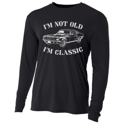 IM Not Old IM Classic Funny Old Man Guy Humor Saying Classic Car Graphic Cooling Performance Long Sleeve Crew