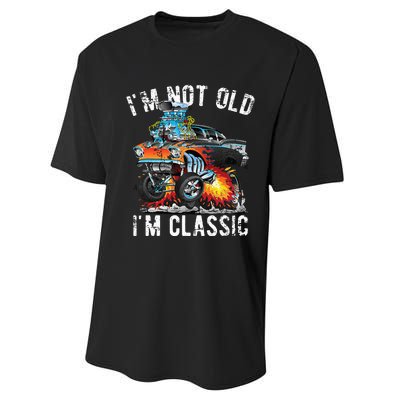 I'm Not Old I'm Classic Hotrod Cartoon Car Distressed Design Performance Sprint T-Shirt