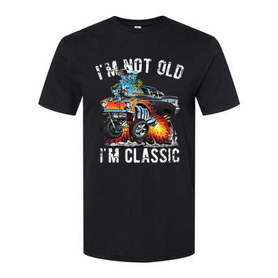 I'm Not Old I'm Classic Hotrod Cartoon Car Distressed Design Softstyle CVC T-Shirt