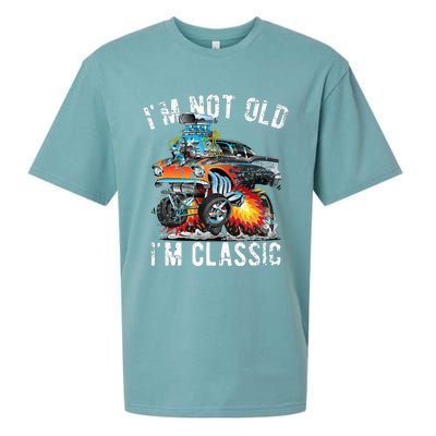 I'm Not Old I'm Classic Hotrod Cartoon Car Distressed Design Sueded Cloud Jersey T-Shirt