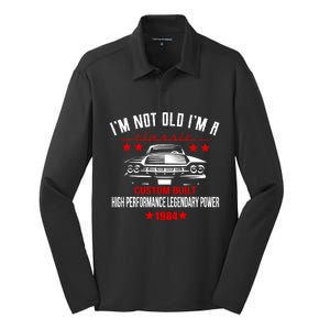 IM Not Old IM A Classic Custom Built 1984 40th Birthday Silk Touch Performance Long Sleeve Polo