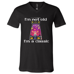 IM Not Old IM Classic Pinball Machine V-Neck T-Shirt