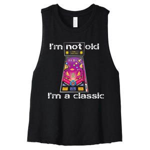 IM Not Old IM Classic Pinball Machine Women's Racerback Cropped Tank