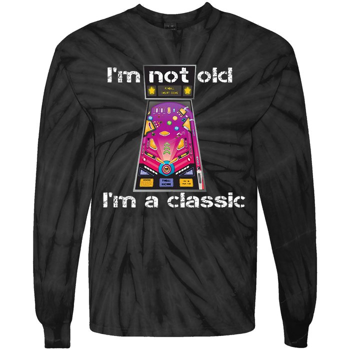 IM Not Old IM Classic Pinball Machine Tie-Dye Long Sleeve Shirt