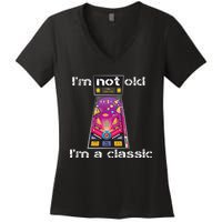 IM Not Old IM Classic Pinball Machine Women's V-Neck T-Shirt