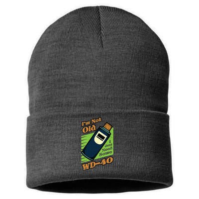 Im Not Old I Just Need Some WD40 Funny Mom Dad Sustainable Knit Beanie