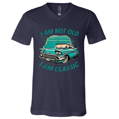 I'm Not Old I'm Classic Funny Car Graphic V-Neck T-Shirt