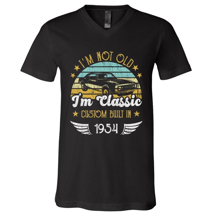 IM Not Old IM Classic Car Vintage 1954 Birthday V-Neck T-Shirt