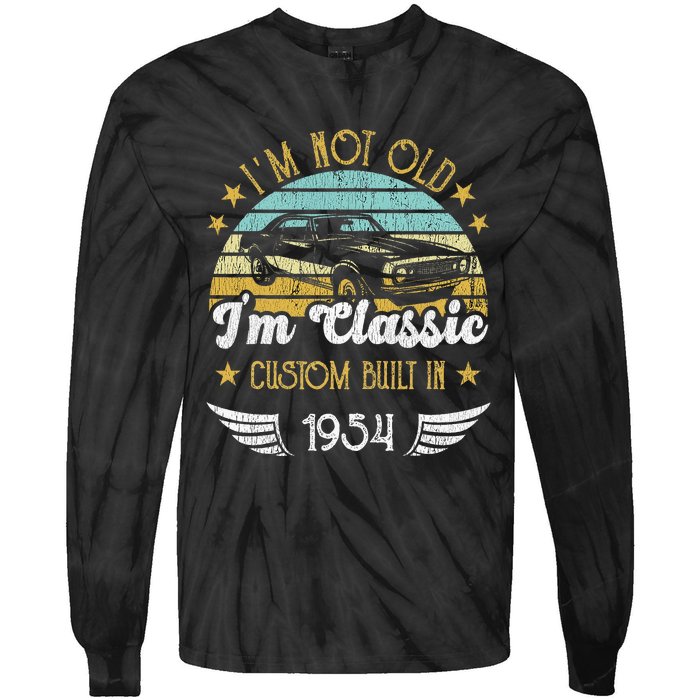 IM Not Old IM Classic Car Vintage 1954 Birthday Tie-Dye Long Sleeve Shirt