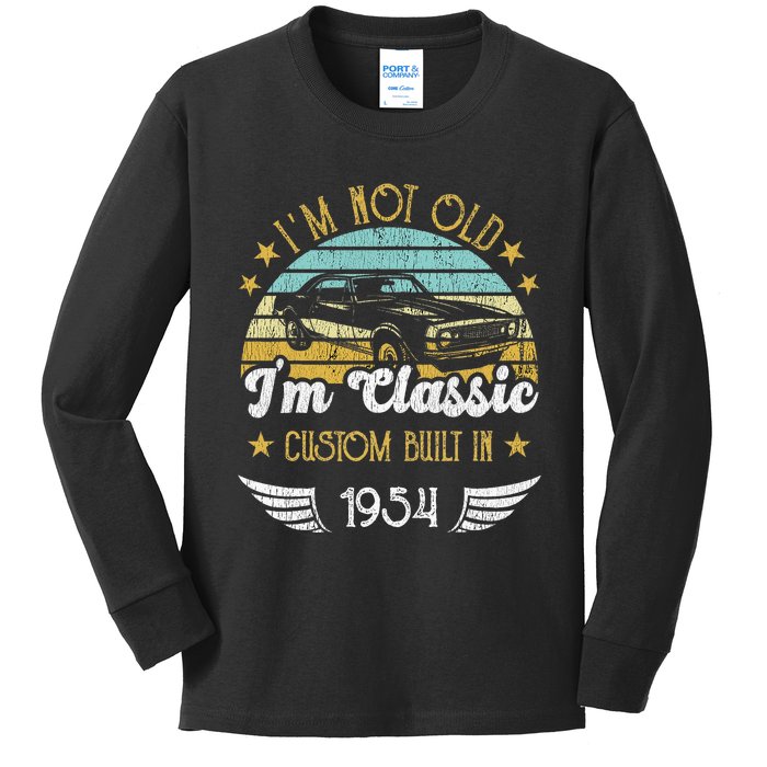 IM Not Old IM Classic Car Vintage 1954 Birthday Kids Long Sleeve Shirt