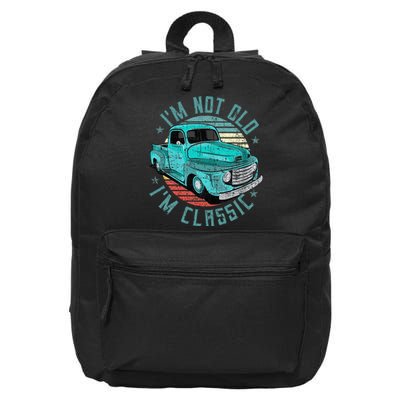 Im Not Old Im Classic Funny Retro Cool Car Vintage 16 in Basic Backpack