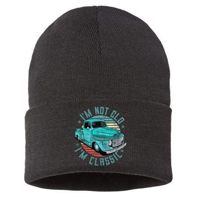 Im Not Old Im Classic Funny Retro Cool Car Vintage Sustainable Knit Beanie