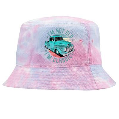 Im Not Old Im Classic Funny Retro Cool Car Vintage Tie-Dyed Bucket Hat