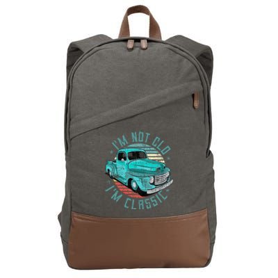 Im Not Old Im Classic Funny Retro Cool Car Vintage Cotton Canvas Backpack