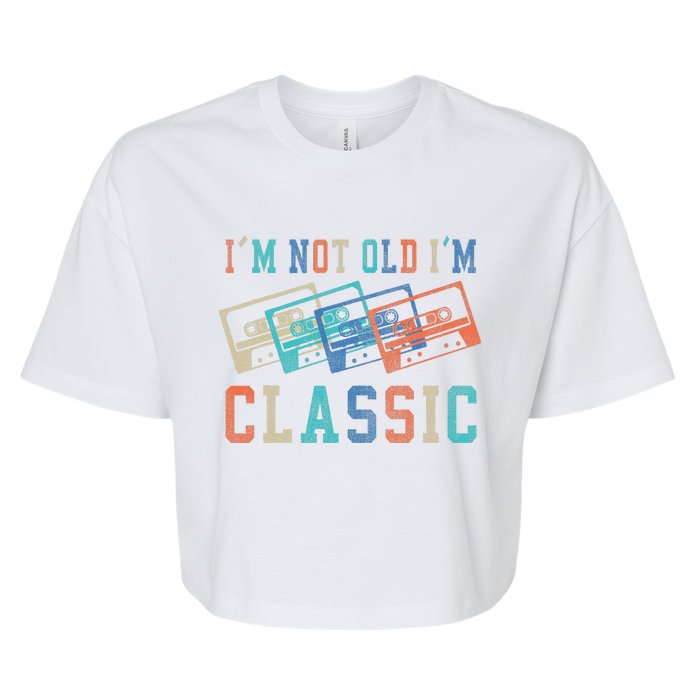 I'm Not Old Im Classic Grandpa Dad Birthday Gifts Rock Music Bella+Canvas Jersey Crop Tee