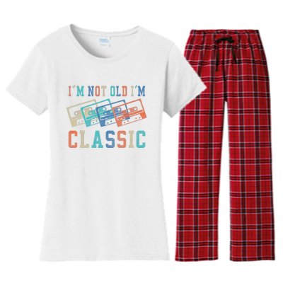 I'm Not Old Im Classic Grandpa Dad Birthday Gifts Rock Music Women's Flannel Pajama Set