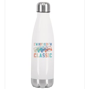 I'm Not Old Im Classic Grandpa Dad Birthday Gifts Rock Music Stainless Steel Insulated Water Bottle