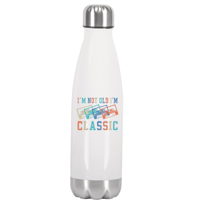 I'm Not Old Im Classic Grandpa Dad Birthday Gifts Rock Music Stainless Steel Insulated Water Bottle