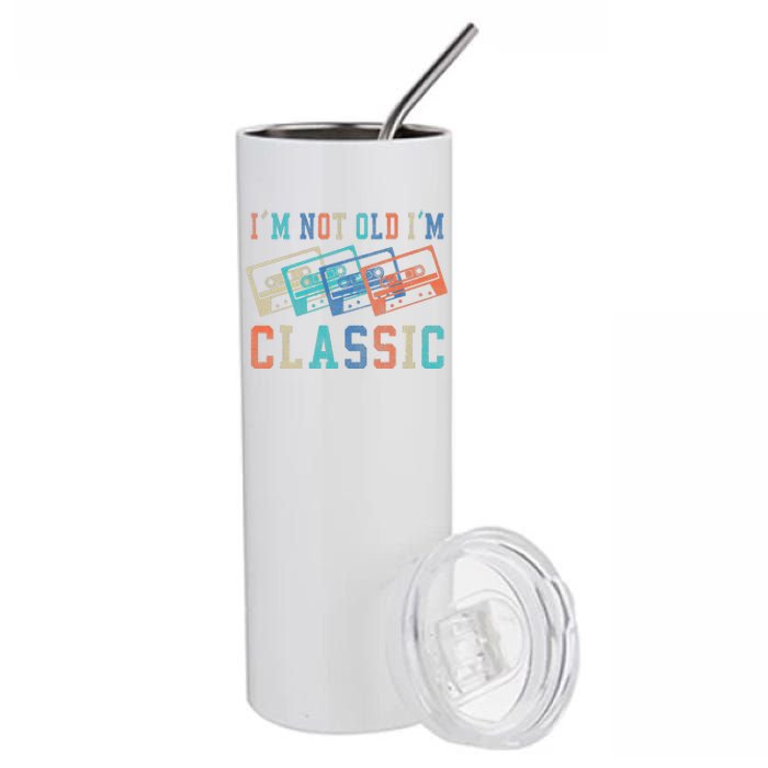 I'm Not Old Im Classic Grandpa Dad Birthday Gifts Rock Music Stainless Steel Tumbler