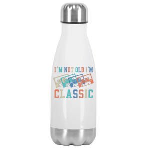 I'm Not Old Im Classic Grandpa Dad Birthday Gifts Rock Music Stainless Steel Insulated Water Bottle