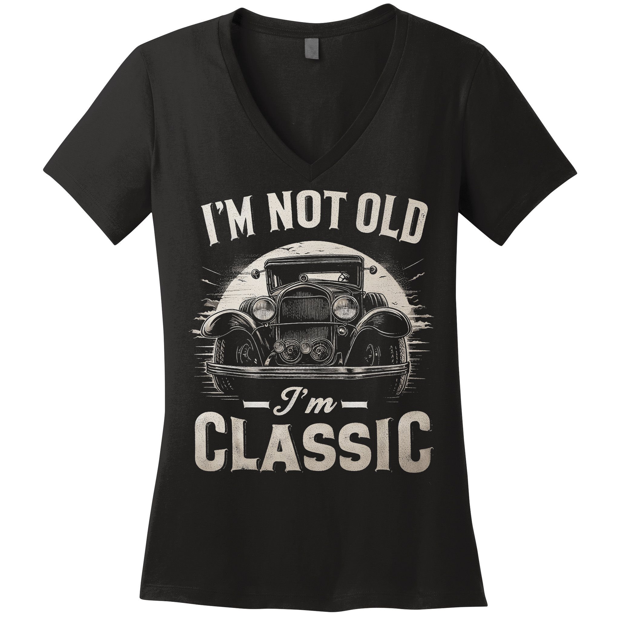 I'm Not Old I'm Classic Retro Vintage Funny Car Women's V-Neck T-Shirt