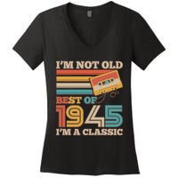 Im Not Old Best Of 1945 Im A Classic 80th Birthday Women's V-Neck T-Shirt