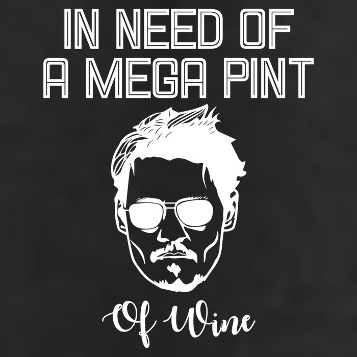 In Need Of A Mega Pint Of Wine Funny 7 Panel Mesh Trucker Snapback Hat