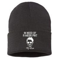 In Need Of A Mega Pint Of Wine Funny Sustainable Knit Beanie