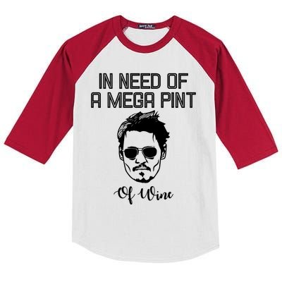 In Need Of A Mega Pint Of Wine Funny Kids Colorblock Raglan Jersey