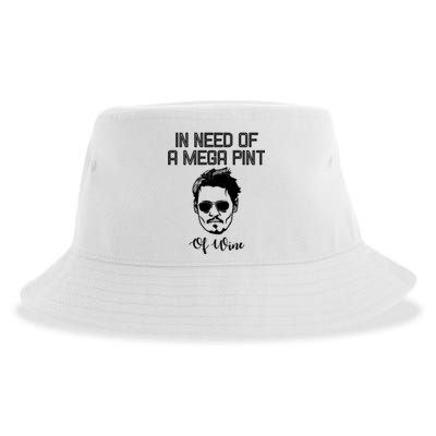 In Need Of A Mega Pint Of Wine Funny Sustainable Bucket Hat