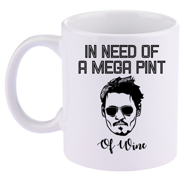 In Need Of A Mega Pint Of Wine Funny 11oz C Handle Ceramic Mug