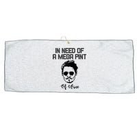 In Need Of A Mega Pint Of Wine Funny Large Microfiber Waffle Golf Towel