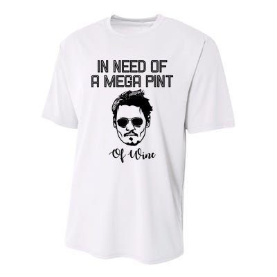 In Need Of A Mega Pint Of Wine Funny Youth Performance Sprint T-Shirt