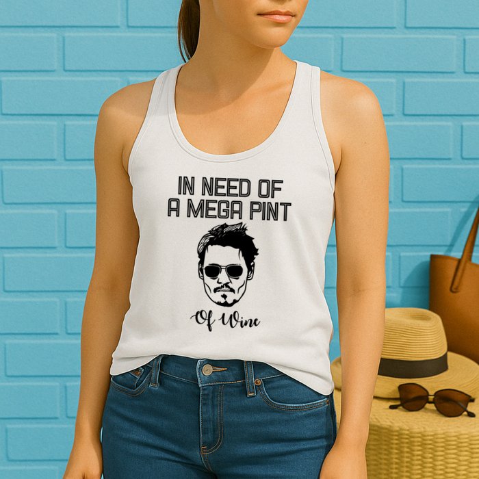 In Need Of A Mega Pint Of Wine Funny Womens Tank Top