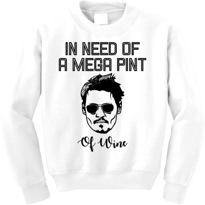 In Need Of A Mega Pint Of Wine Funny Kids Sweatshirt