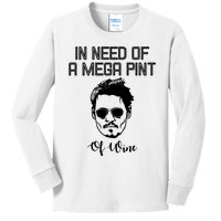 In Need Of A Mega Pint Of Wine Funny Kids Long Sleeve Shirt