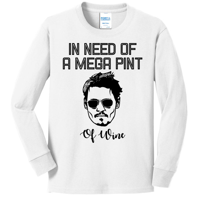 In Need Of A Mega Pint Of Wine Funny Kids Long Sleeve Shirt