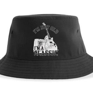 Im Not Old Im A Classic Rock Music Guitar Player Birthday Sustainable Bucket Hat