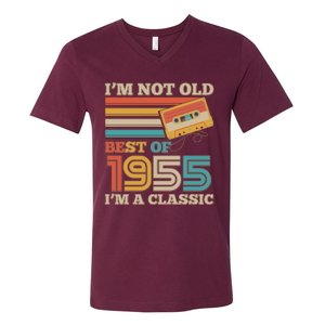 Im Not Old Best Of 1955 Im A Classic 70th Birthday V-Neck T-Shirt