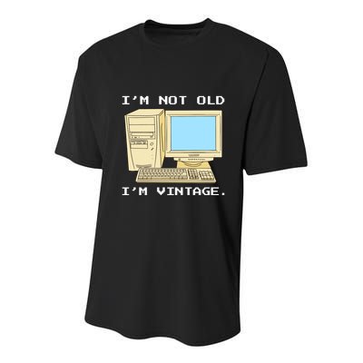 I'm Not Old I'm Vintage Funny Computer Youth Performance Sprint T-Shirt