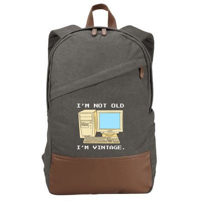 I'm Not Old I'm Vintage Funny Computer Cotton Canvas Backpack