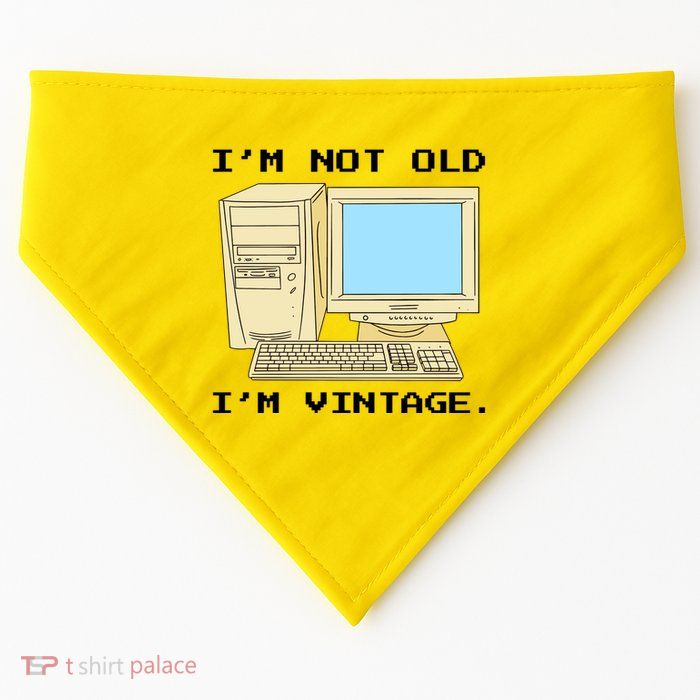 I'm Not Old I'm Vintage Funny Computer USA-Made Doggie Bandana