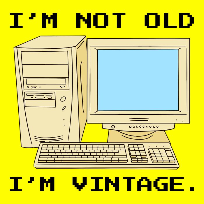 I'm Not Old I'm Vintage Funny Computer Long Sleeve Shirt