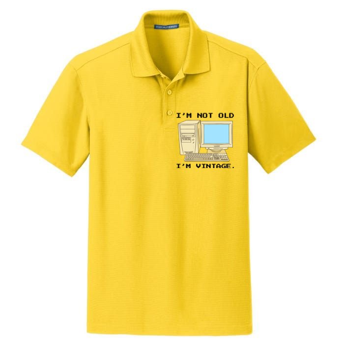 I'm Not Old I'm Vintage Funny Computer Dry Zone Grid Polo